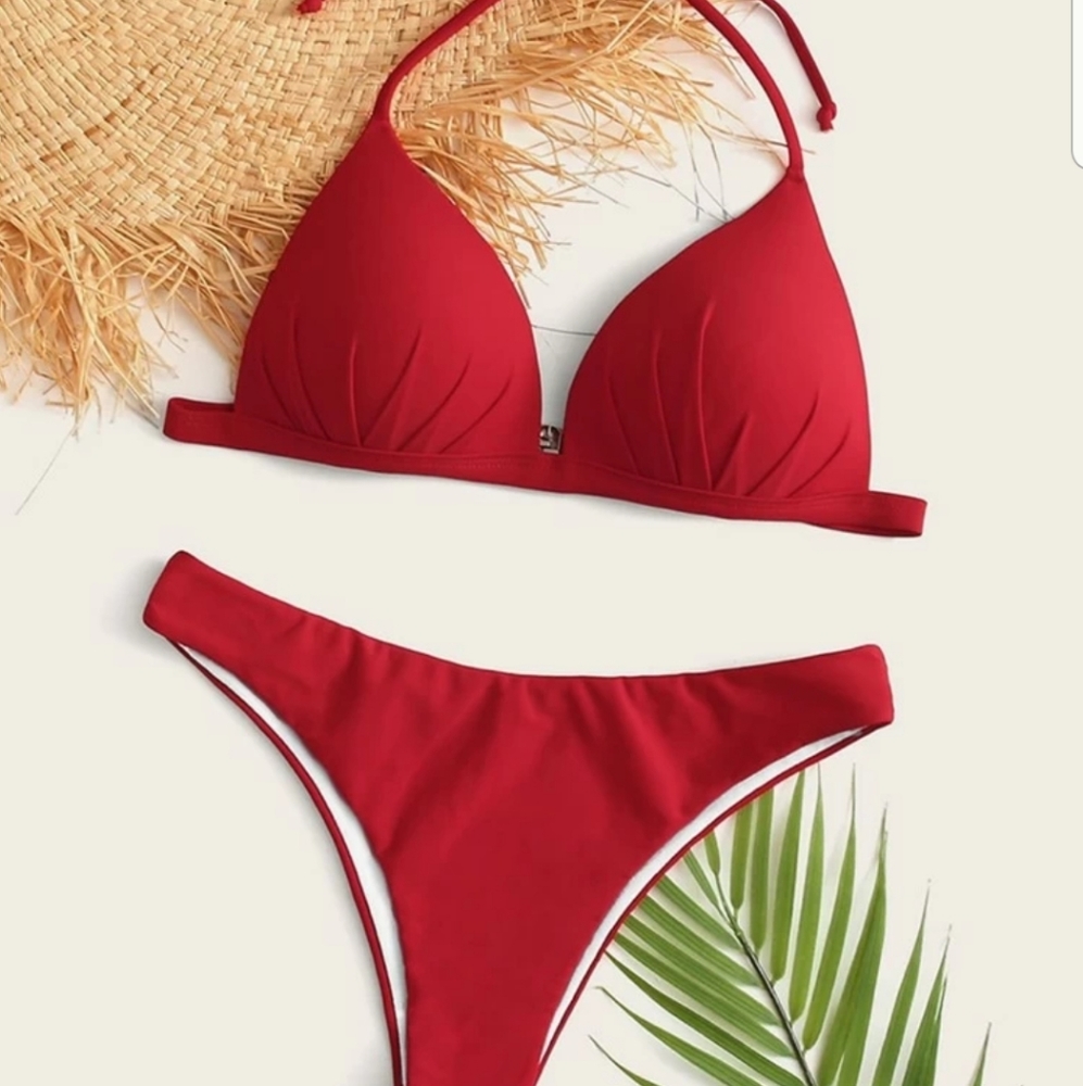Red 2 pc cheeky bottoms  swimsuit